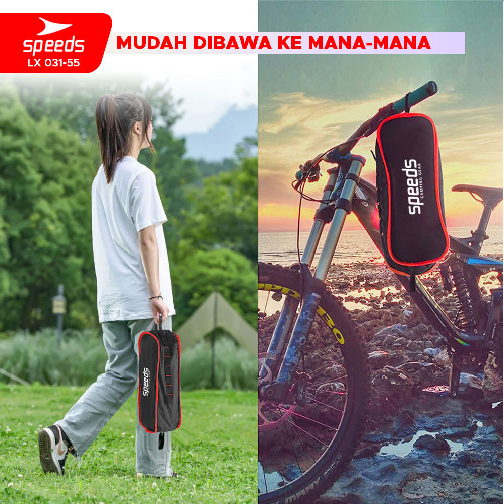 SPEEDS Kursi Lipat Camping Outdoor Space Foldable Chair Piknik Hiking Mancing Aksesoris Tenda 031-55
