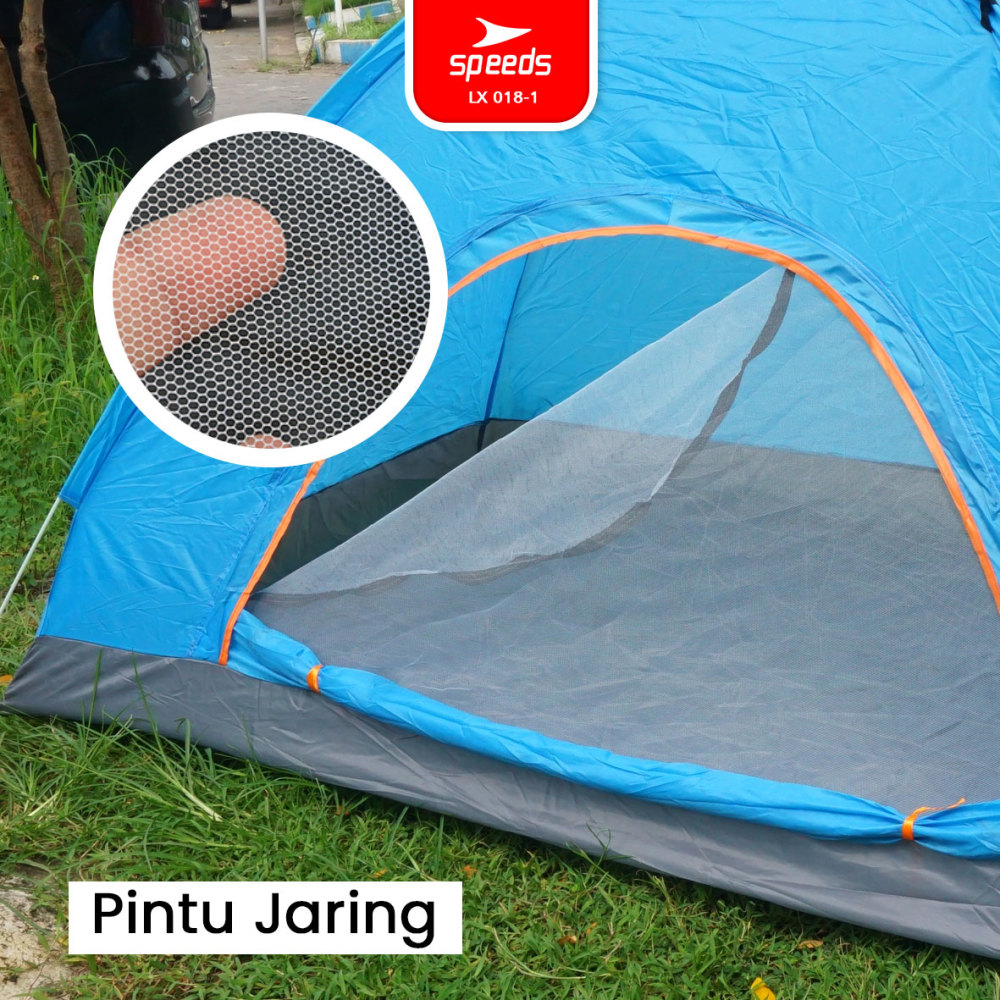 SPEEDS Tenda Camping Biru Kapasitas 1-3 Orang Tenda Otomatis Outdoor & Indoor Tenda Gunung 018-1