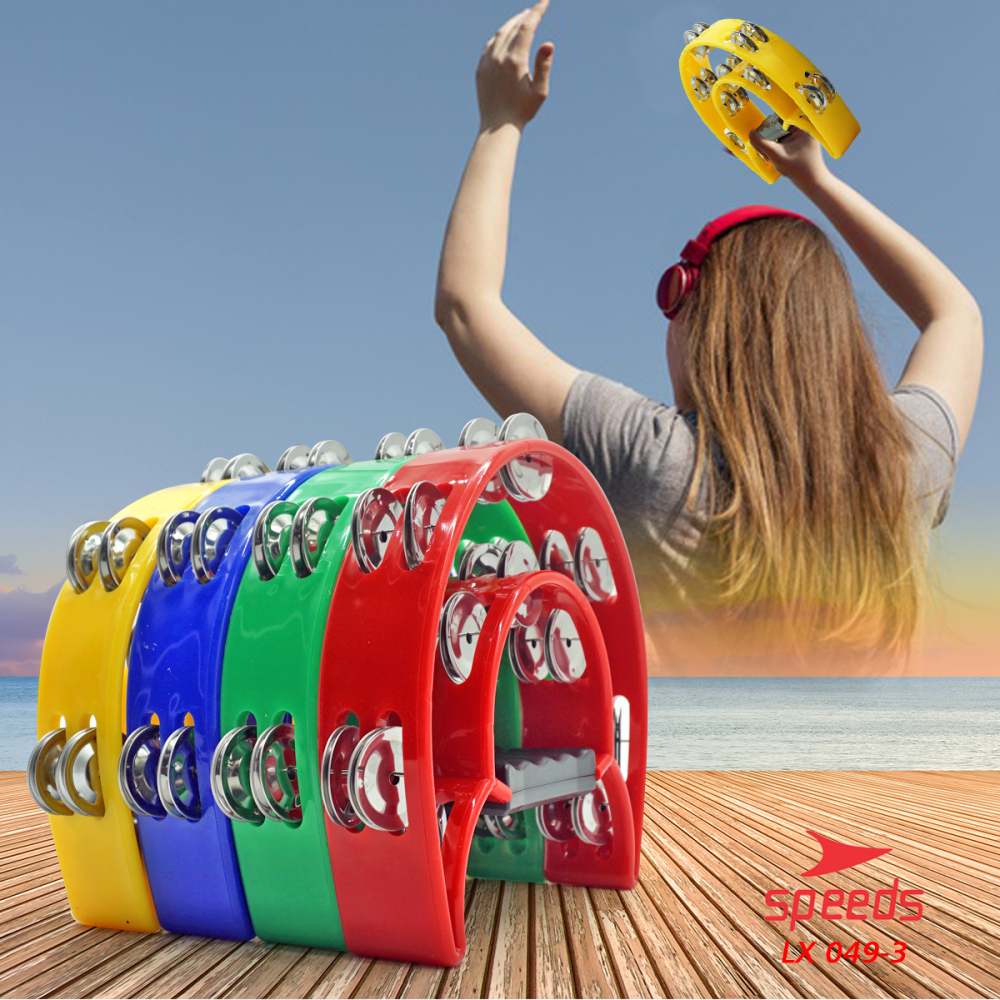 SPEEDS Alat Musik Tamborin Tambourine Double Ring Kecrekan Tambourine Tamborine 049-3