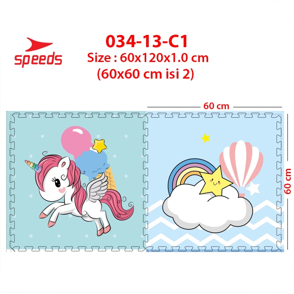 SPEEDS Evamat 30x30cm Matras Puzzle Karpet Puzzle Matras Eva Alas Lantai  Empuk Bermain Anak LX 034-13