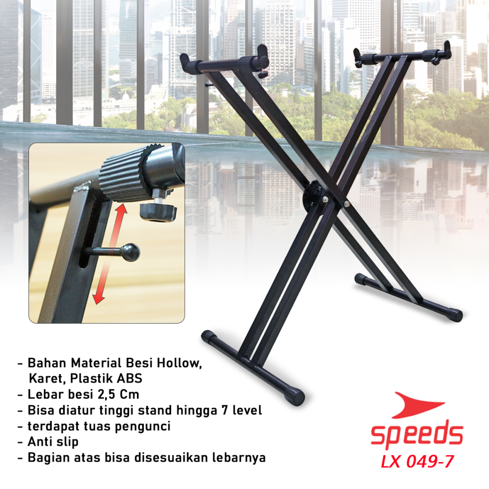 SPEEDS Alat Musik Stand Keyboard Double Kaki Keyboard Untuk Semua Piano Dewasa Lipat Portable 049-7