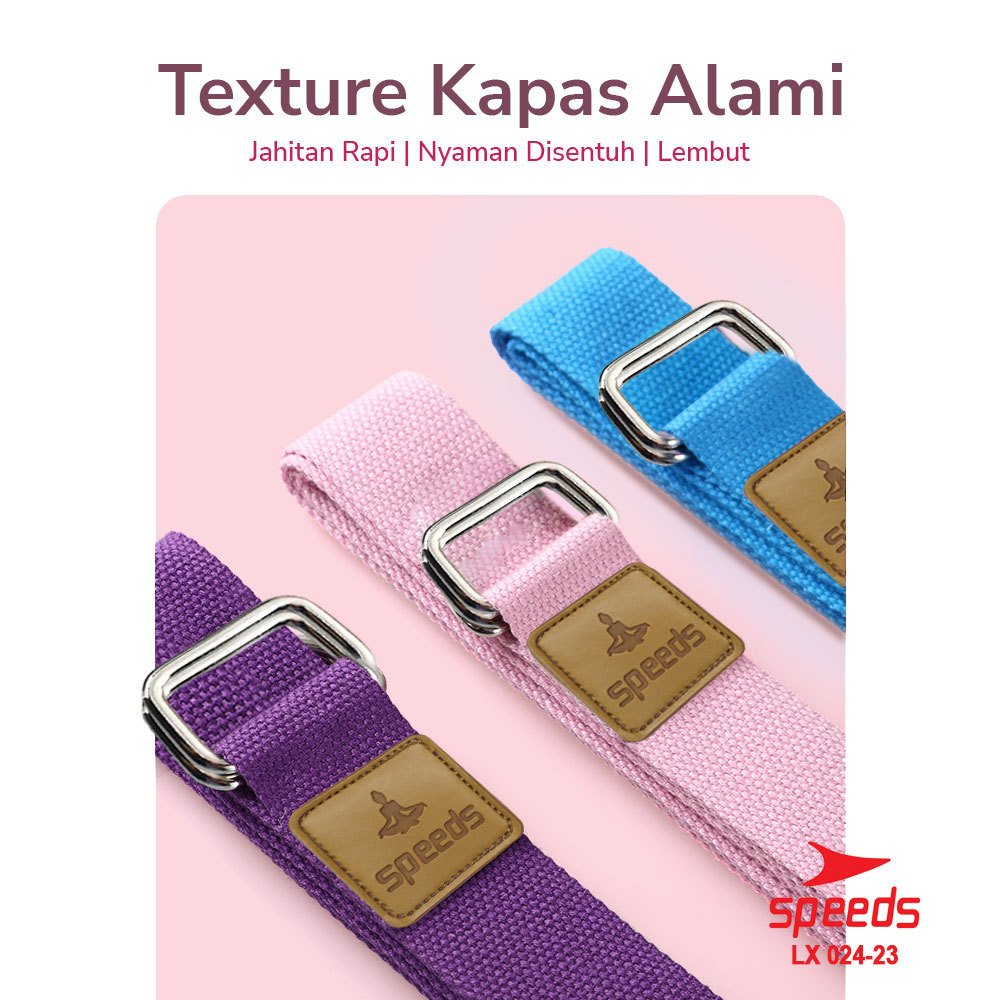 SPEEDS Yoga Strap Yoga Belt Tali Yoga Ring Yoga 185cm Stretching Strap Power Band Resistance Band Anti Slip Karet Fitness Pilates Ringan 024-23