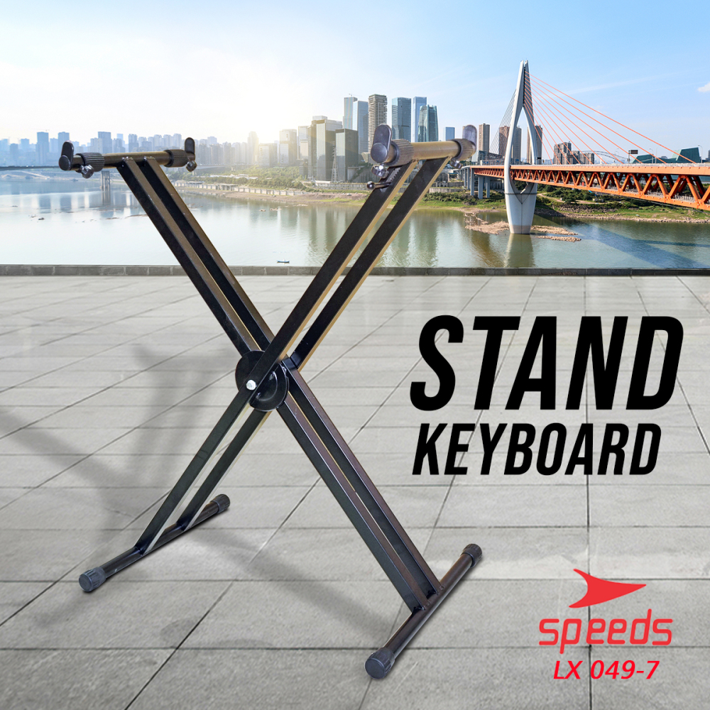 SPEEDS Alat Musik Stand Keyboard Double Kaki Keyboard Untuk Semua Piano Dewasa Lipat Portable 049-7