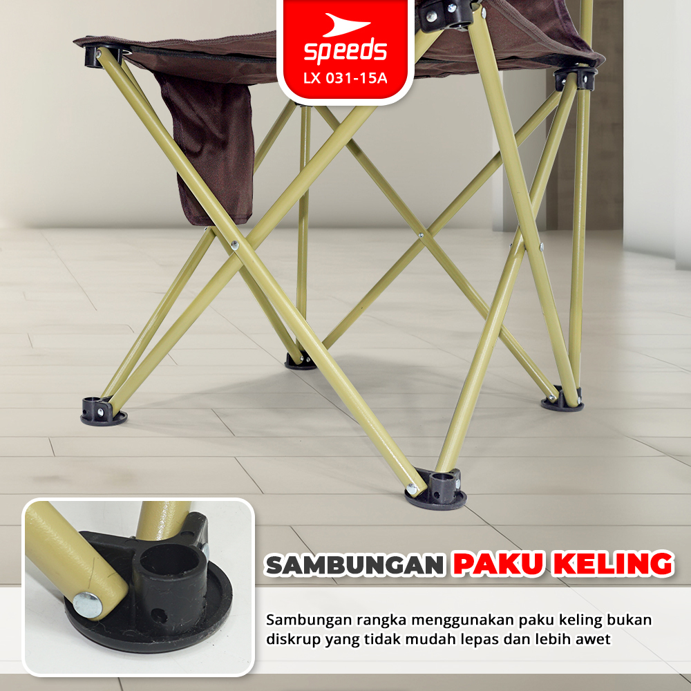 SPEEDS Kursi Lipat Kemah Outdoor Portabel Camping Folding Chair Kursi Taman LX 031-15A