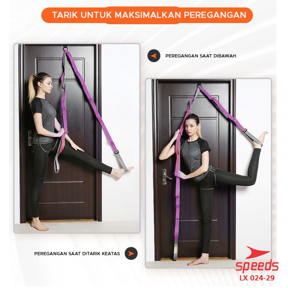 SPEEDS Yoga Strap Yoga Belt Tali Yoga Ring Yoga Stretching Strap Power Band Resistance Band Karet Fitnes Legs Stretch Power Band Olahraga 024-29