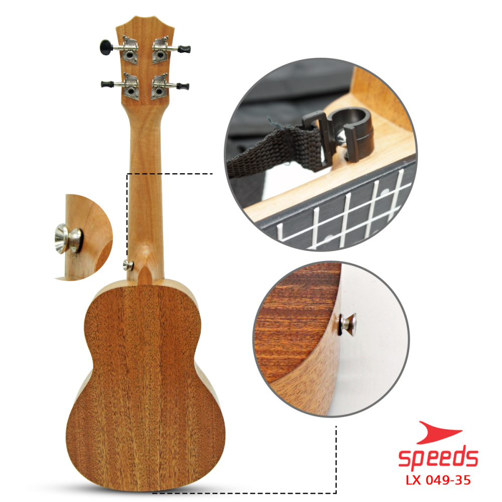 SPEEDS Ukulele 4 Senar Ukulele Soprano Ukulele 21 Inch Akustik Kualitas Premium Gitar 049-35