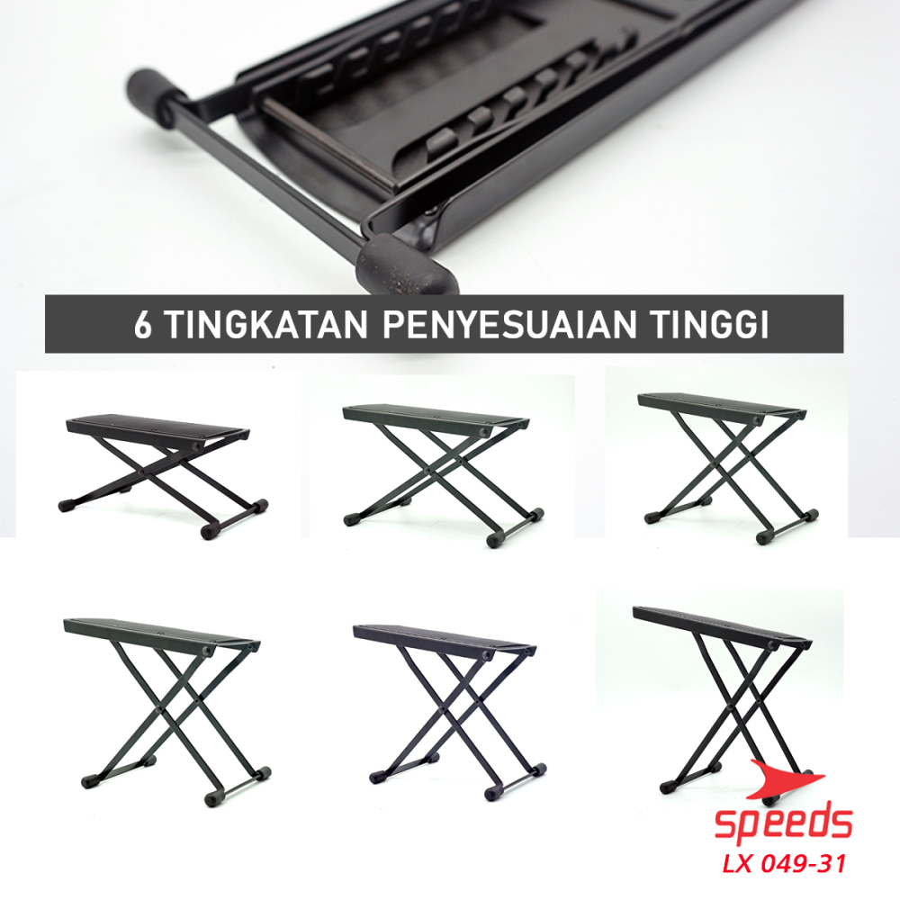 SPEEDS Alat Musik Foot Stool Gitar / Pijakan Kaki / Injakan Kaki / Kaki Gitar Foot Stool Import Besi 049-31