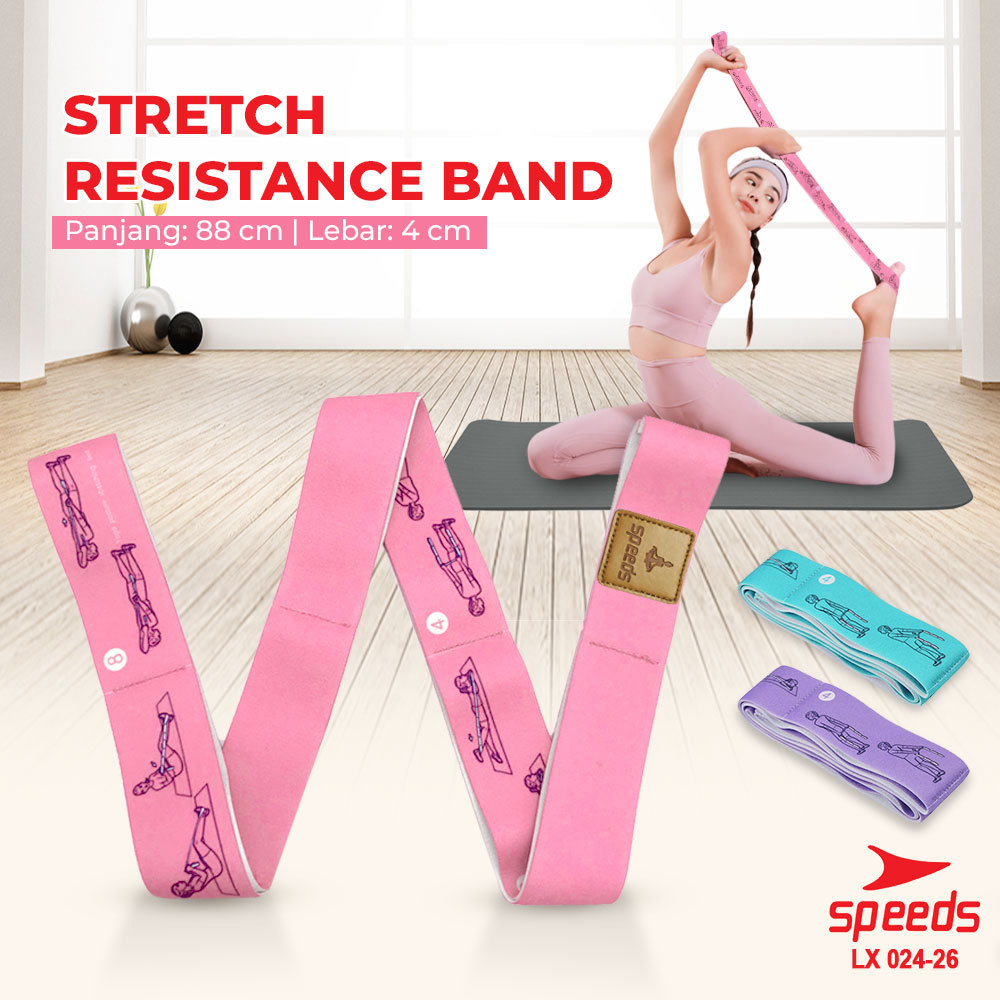SPEEDS Yoga Strap 8 Loops Yoga Stretching Exercise Strap Woven Yoga Pilates Power Band Karet Fitness Elastis Back Band Tali 024-26