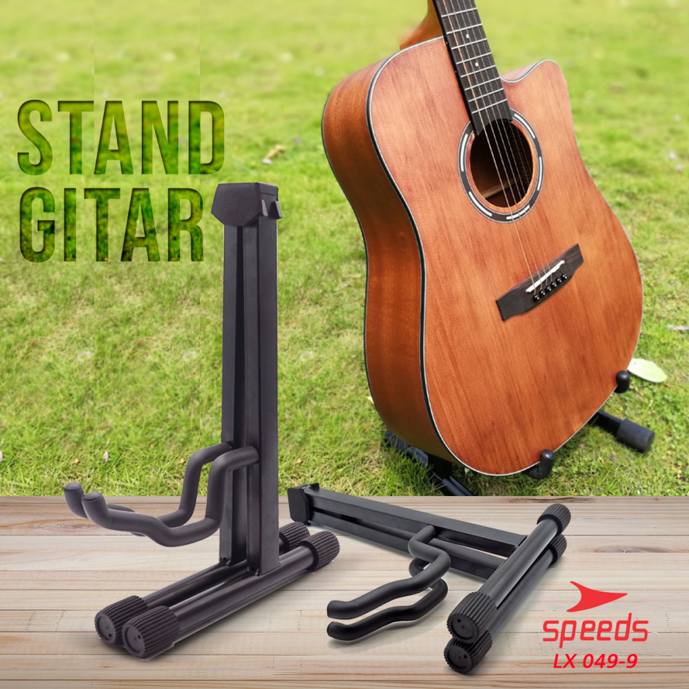 SPEEDS Alat Musik Stand Gitar Universal Import Stand Bass Ukulele Model A Lipat Besi Dudukan Gitar 049-9