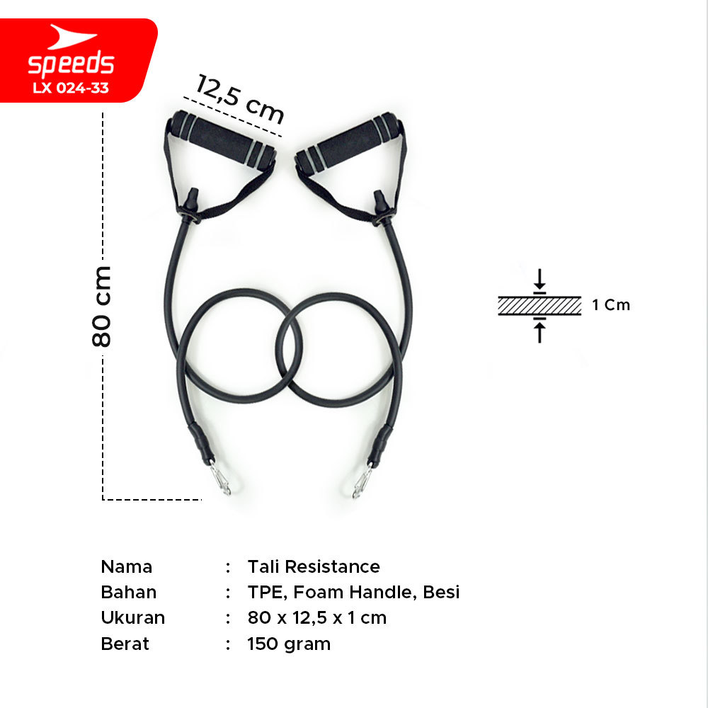SPEEDS Tali Resistance Elastis Tali Stretching Fitness Resistance Tube Olahraga Gym 024-33