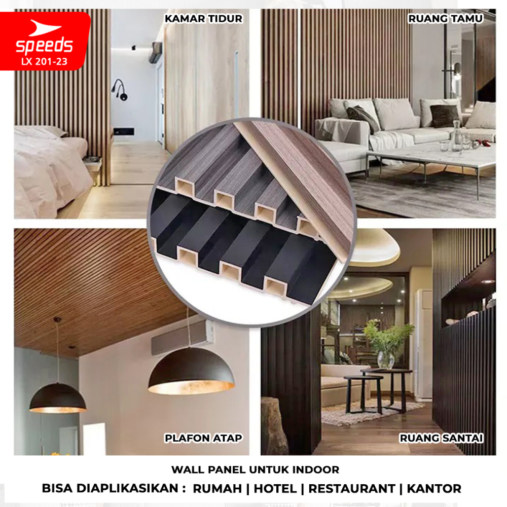 SPEEDS Wallpanel Wood Panel WPC Panel wood Wall panel Premium Dinding Kisi Kayu Wood Mudah 201-23
