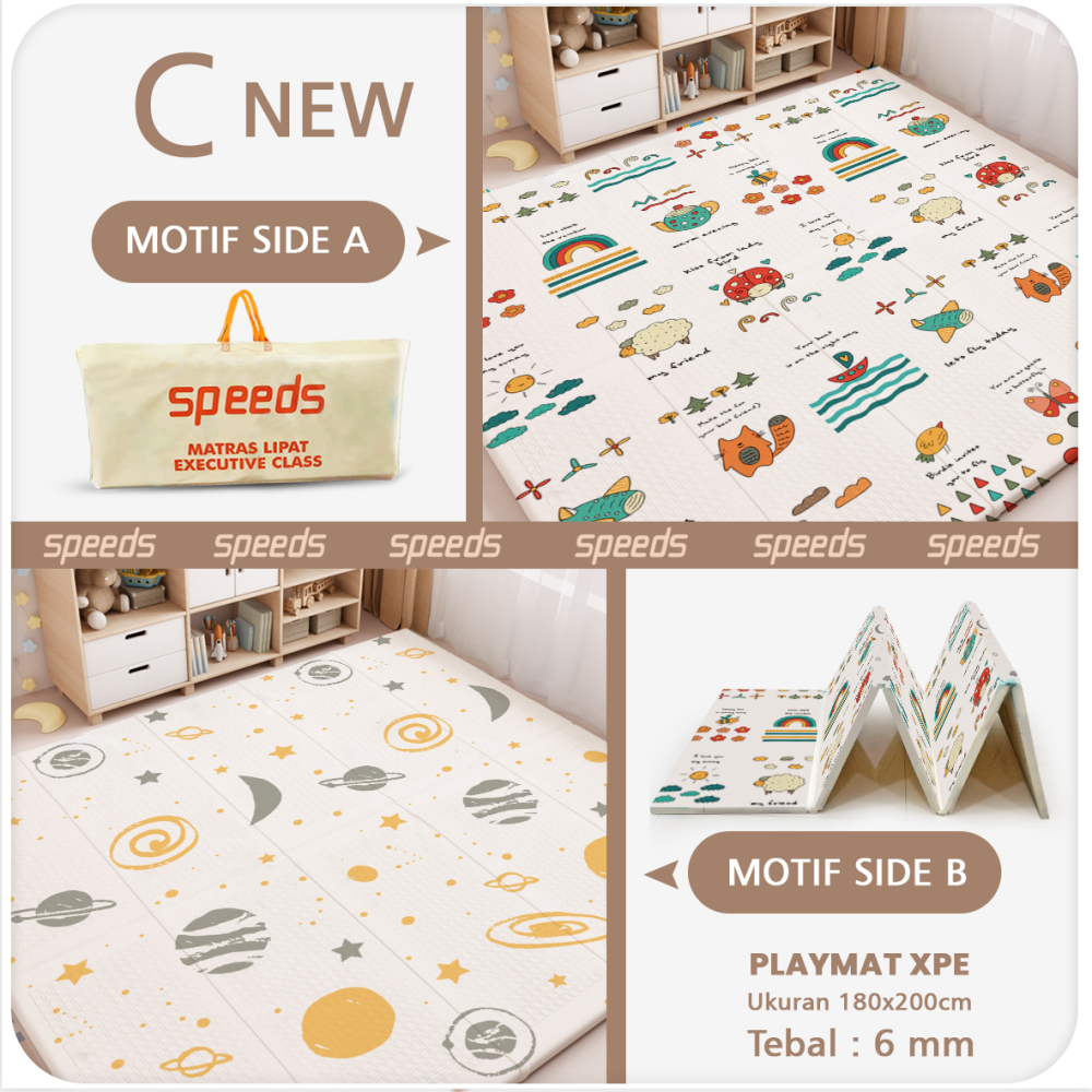 SPEEDS Playmat XPE Bayi 180x200x0.6cm Karpet Lipat Empuk 027-13