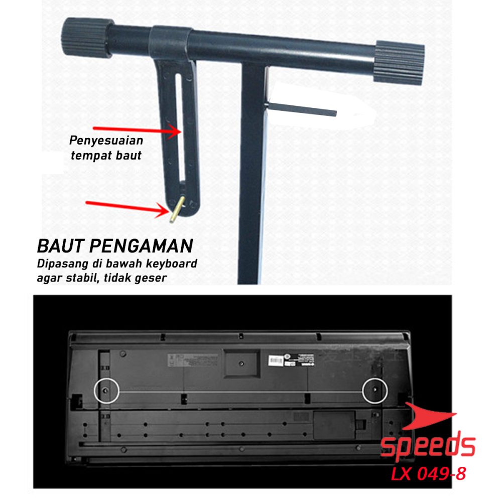 SPEEDS Alat Musik Stand Keyboard Double Model Silang Untuk Semua Piano Anak Anak Lipat Portable 049-8