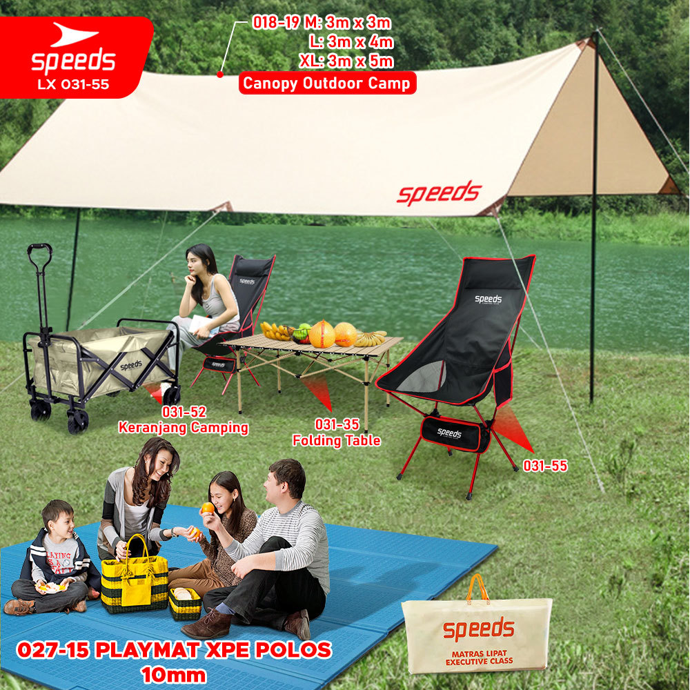 SPEEDS Kursi Lipat Camping Outdoor Space Foldable Chair Piknik Hiking Mancing Aksesoris Tenda 031-55