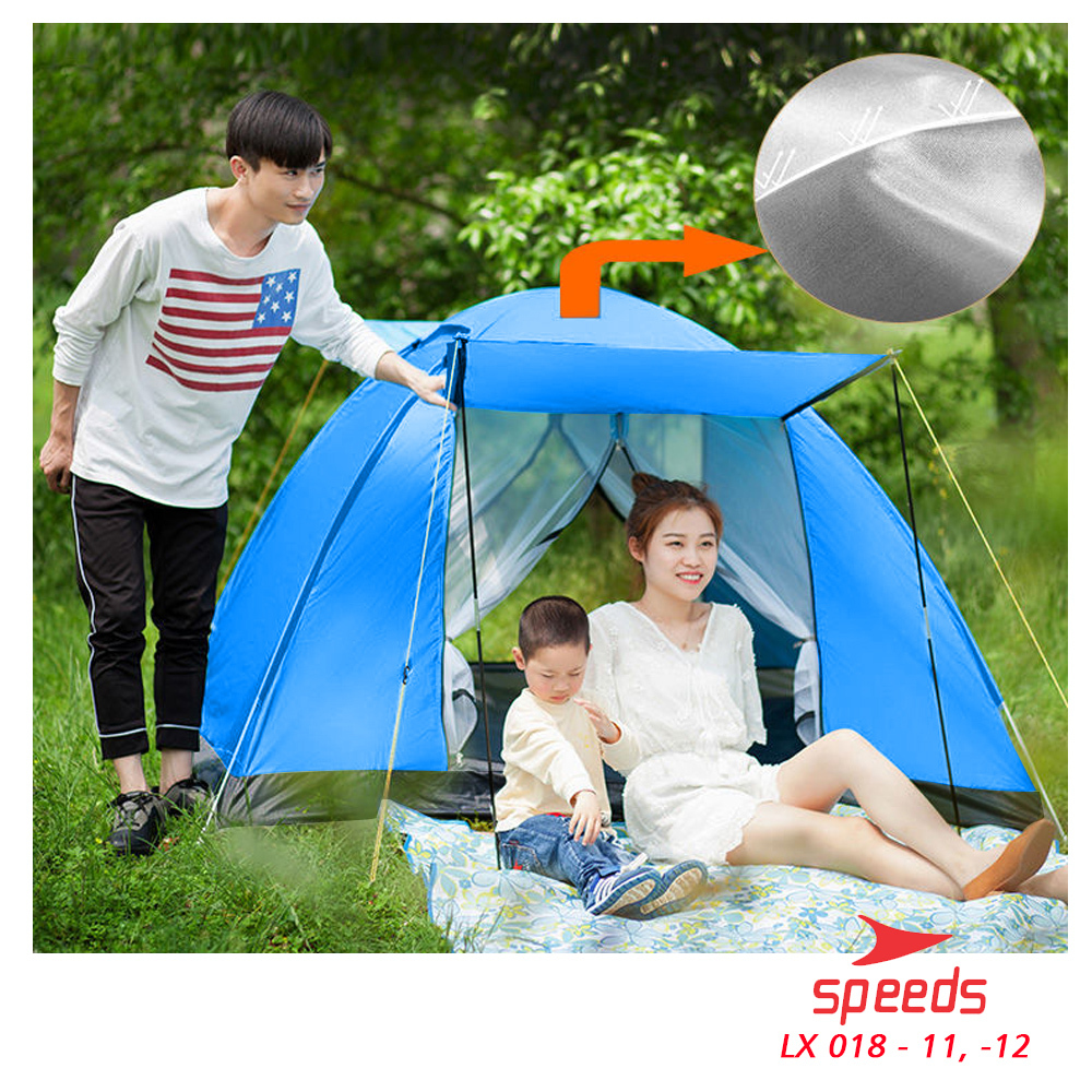 SPEEDS Tenda Camping Family Otomatis Piknik 2-3  Orang Dengan Alas Tenda Anti Air LX 018-11