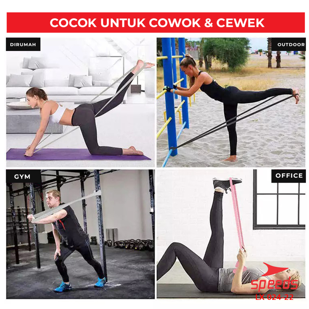 SPEEDS Hip Resistance Band Booty Band Hip Band Karet Yoga Belt Strap Stretching Power Band Karet Fitness Flexi Band 024-22