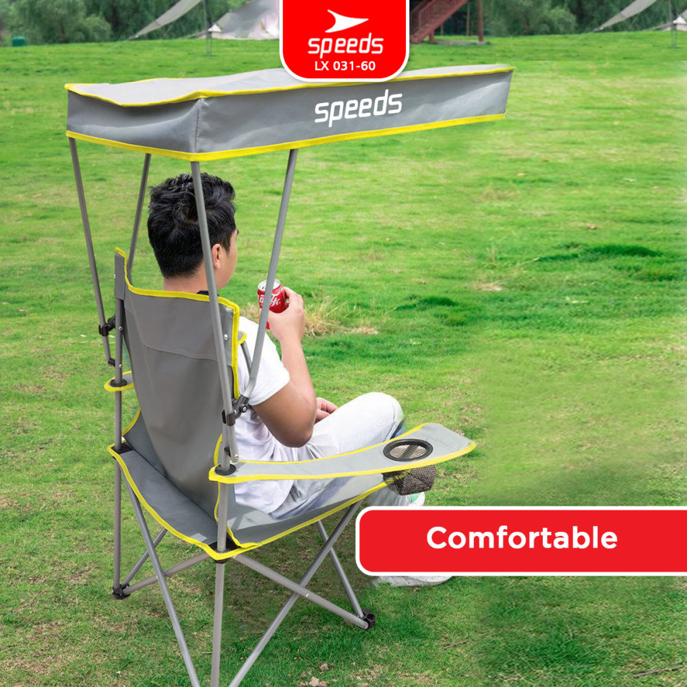 SPEEDS Kursi Lipat Camping Outdoor Dengan Kanopi Folding Chair Hiking Portabel 031-60
