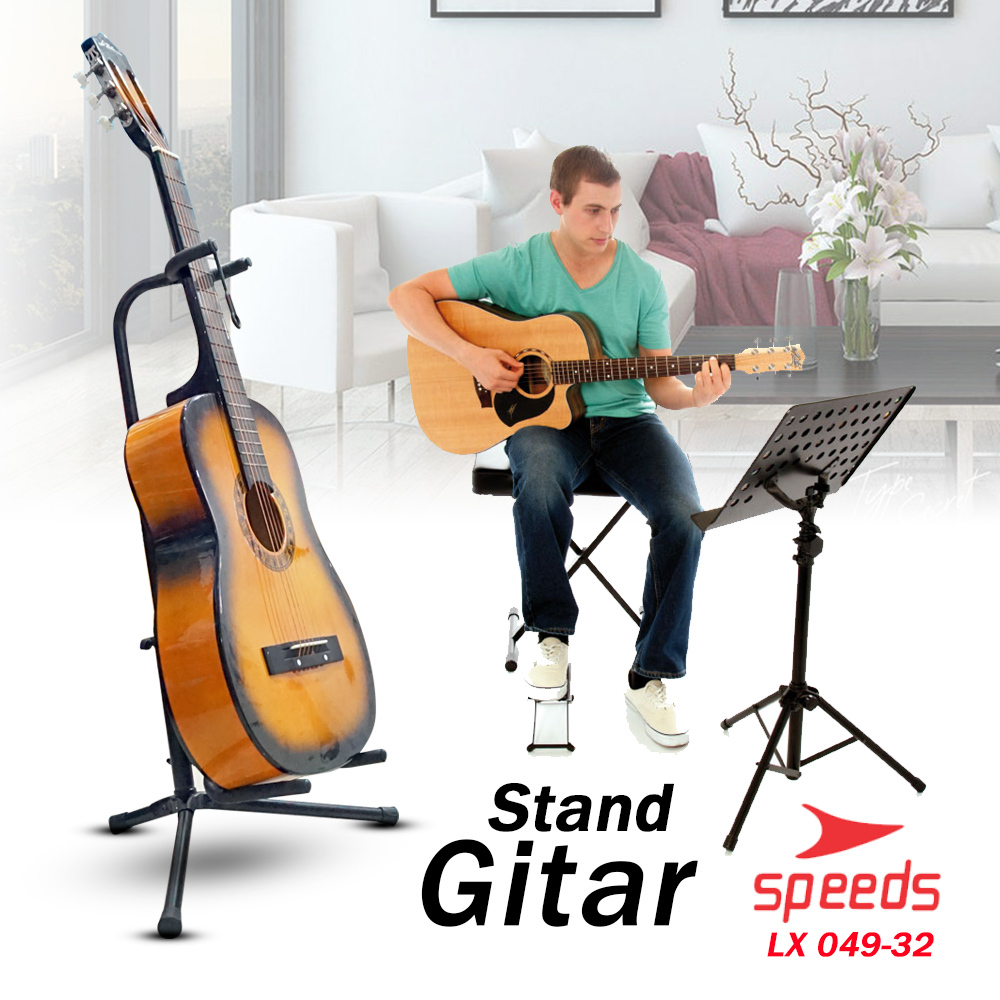 SPEEDS Stand Gitar Bass Ukulele Elektrik Dudukan Gitar Penyangga Gitar Jepitan Impor 049-32