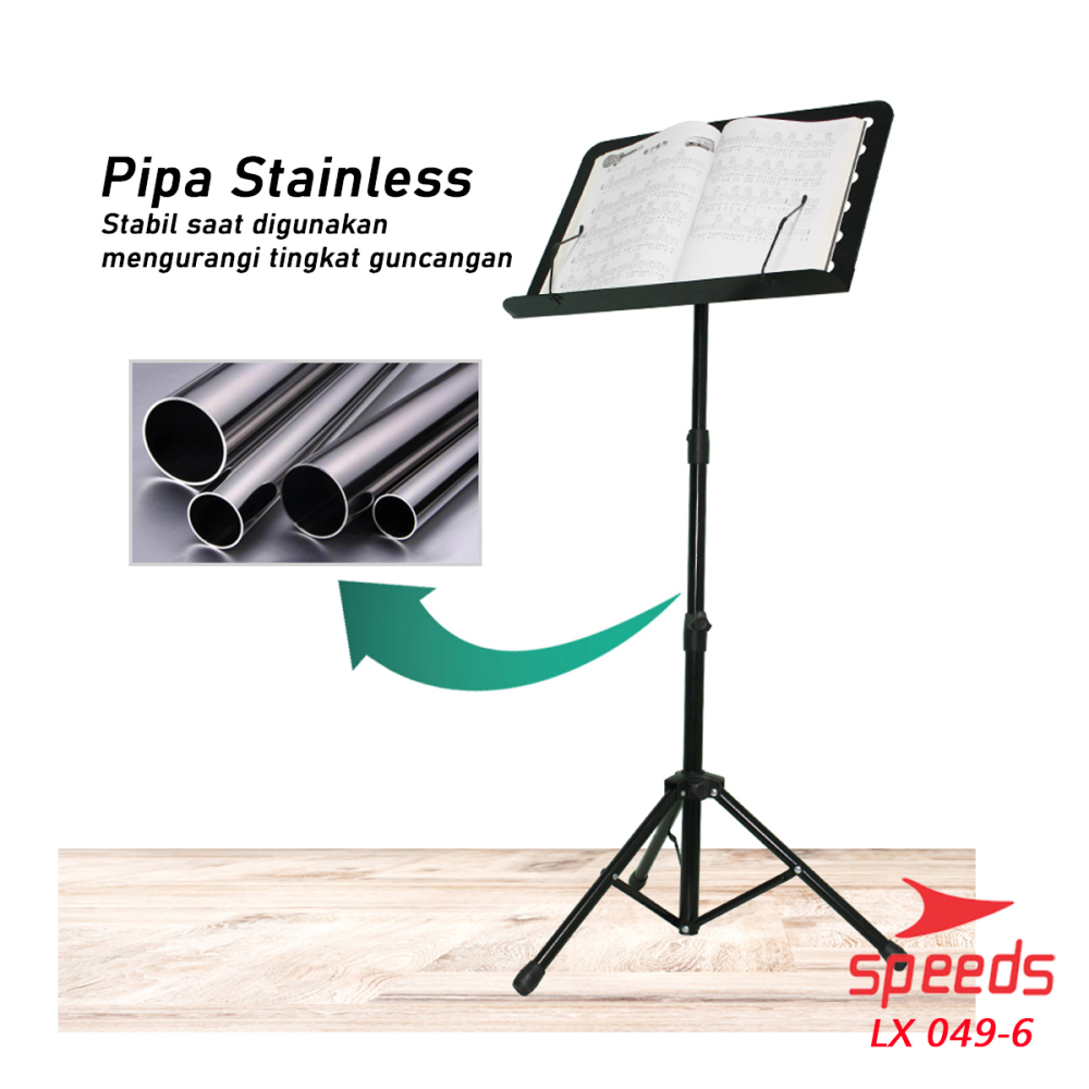 SPEEDS Alat Musik Stand Partitur Musik Sheet Stand Book Stand Partitur Besar Untuk Dewasa Buku Musik 049-6