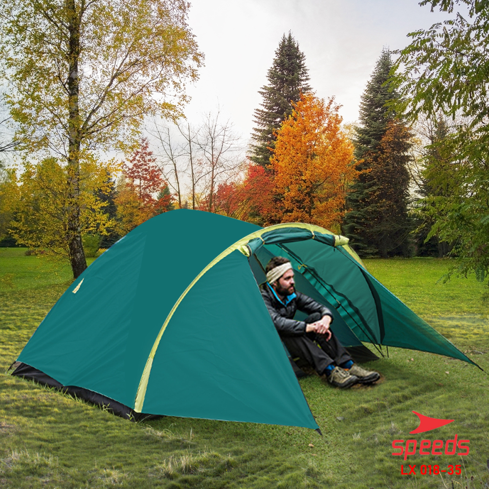 SPEEDS Tenda Camping Lipat Untuk 3-4 Orang Tenda Dome Manual Tenda Gunung Portable Waterproof 018-35