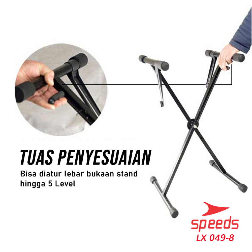 SPEEDS Alat Musik Stand Keyboard Double Model Silang Untuk Semua Piano Anak Anak Lipat Portable 049-8