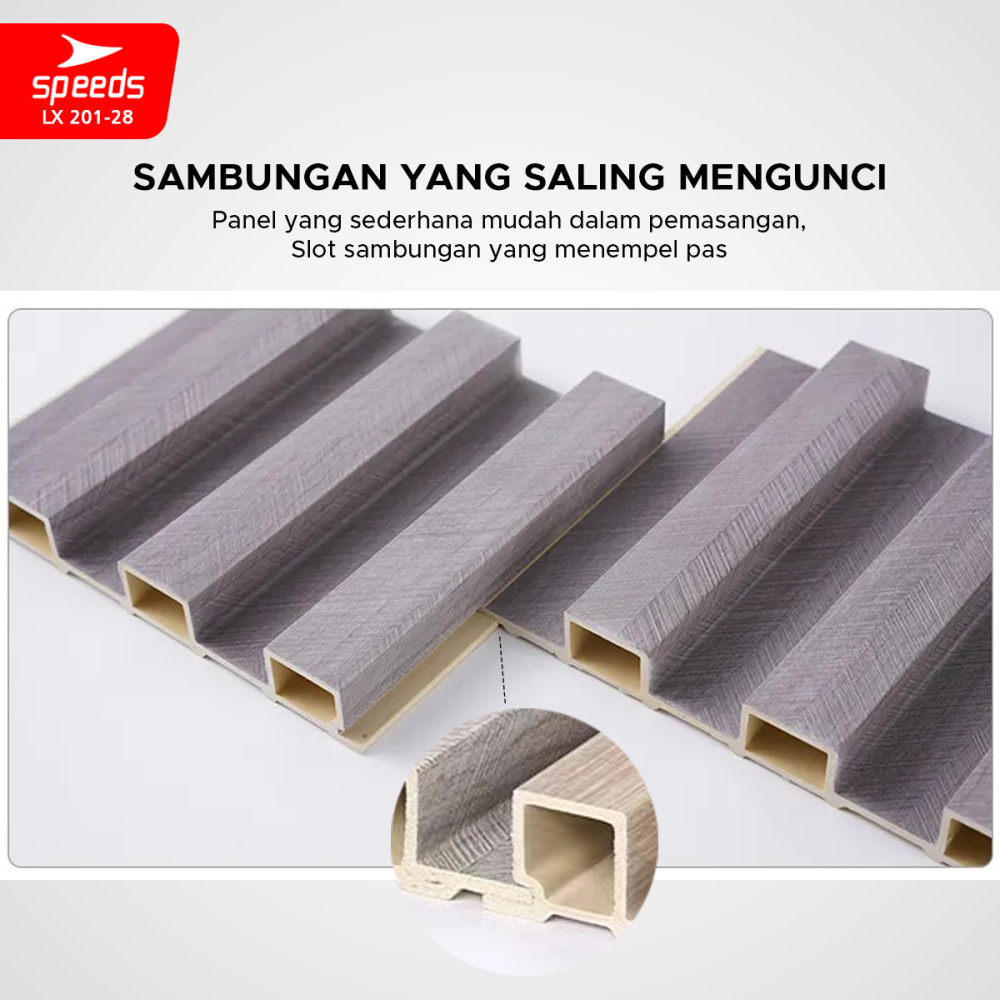 SPEEDS Wallpanel Wood Panel WPC Panel wood Wall panel Composite Dinding Kisi Kisi Kayu Premium LX 201-28