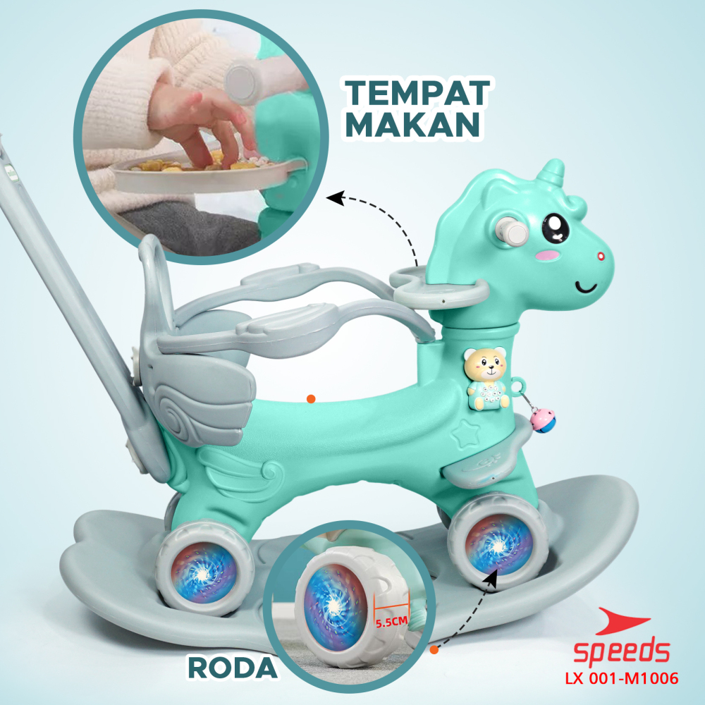 Mainan SNI Kuda Kudaan 4in1 Mainan Anak Jungkat Jungkit Balance Horse Model Rocking Horse Berstandar 001-M1006