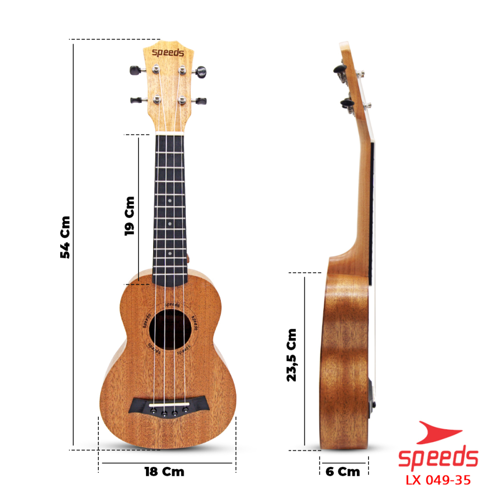 SPEEDS Ukulele 4 Senar Ukulele Soprano Ukulele 21 Inch Akustik Kualitas Premium Gitar 049-35
