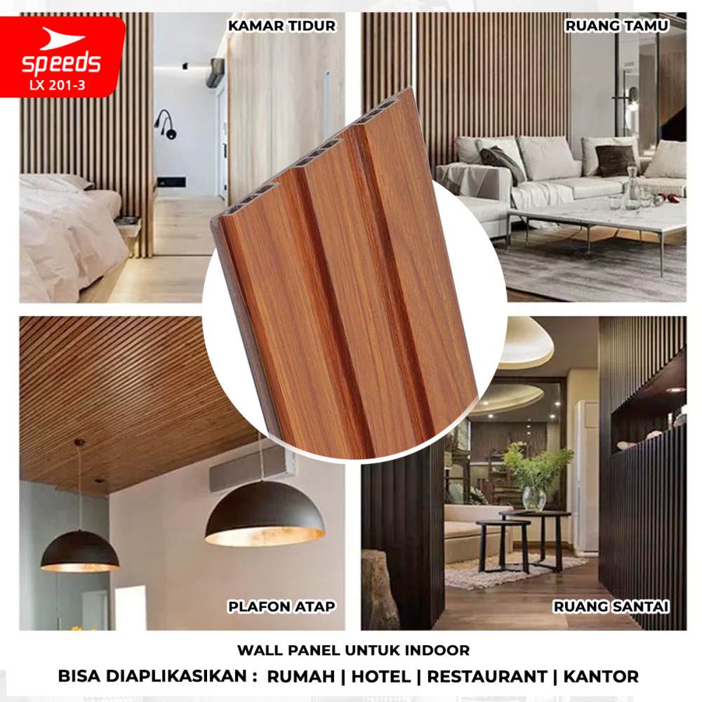SPEEDS  Wallpanel Wood Panel WPC Panel wood Wall panel Dinding Dekorasi Ruangan Balkon Teras Premium LX 201-3