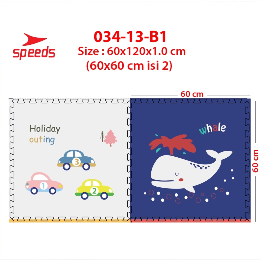 SPEEDS Evamat 30x30cm Matras Puzzle Karpet Puzzle Matras Eva Alas Lantai  Empuk Bermain Anak LX 034-13