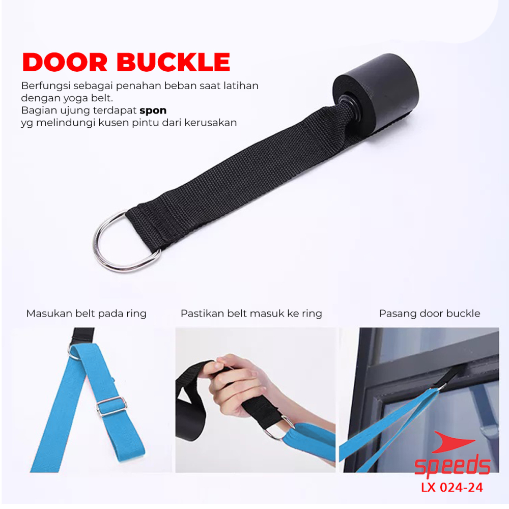SPEEDS  Yoga Belt Tali Yoga Yoga Strap Power Yoga Stretching Strap Peregangan Olahraga Pintu Ring 024-24