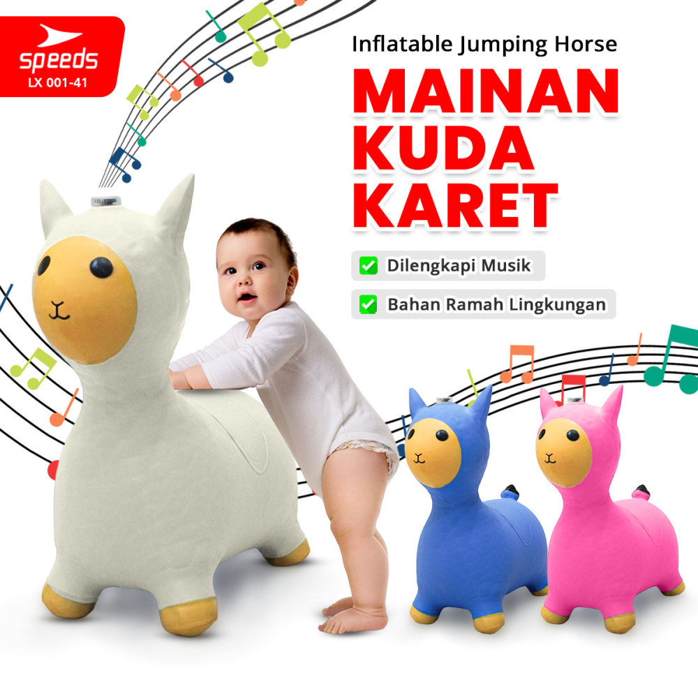 SPEEDS Jumping Inflatable Horse Hiburan Anak Mainan Kuda Kudaan Anak Karet Tiup Kids Toys 001-41