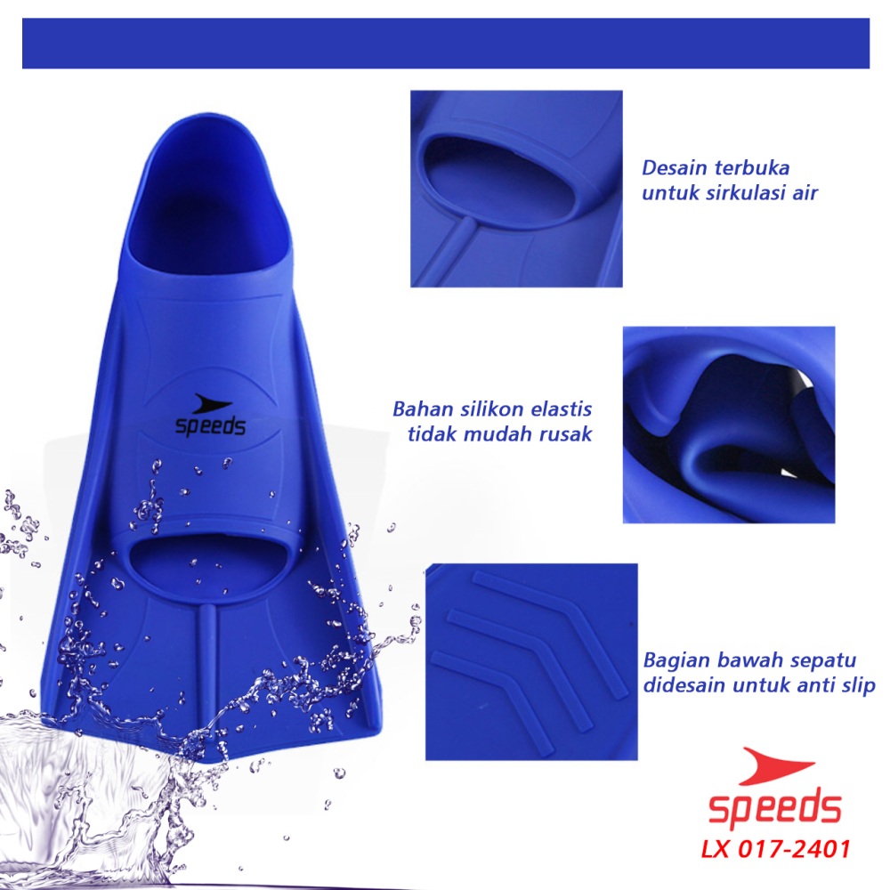 SPEEDS Kaki Katak Sepatu Katak Kodok Fins Fin Renang Selam Diving Snorkeling 017-2401