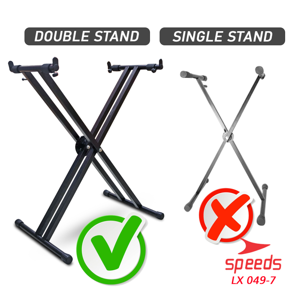 SPEEDS Alat Musik Stand Keyboard Double Kaki Keyboard Untuk Semua Piano Dewasa Lipat Portable 049-7