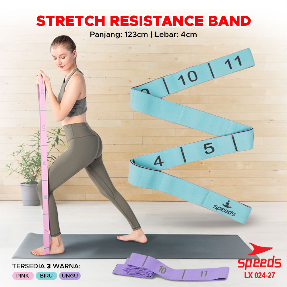 SPEEDS Yoga Strap 8 Loops Yoga Stretching Exercise Strap Woven Yoga Pilates Power Band Karet Fitness Back Band Lentur Praktis 024-27