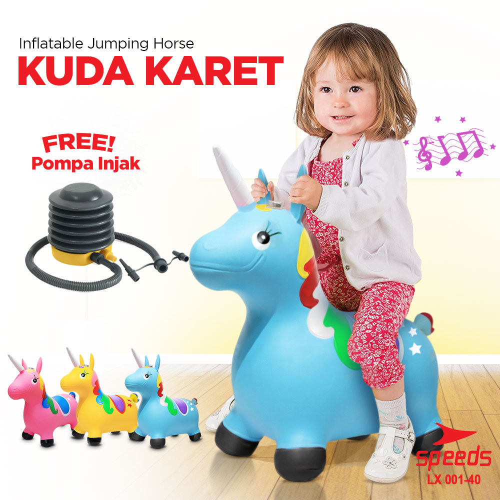SPEEDS Mainan Tunggangan Kuda Kudaan Karet Rocking Horse Animal Jumping House 001-40
