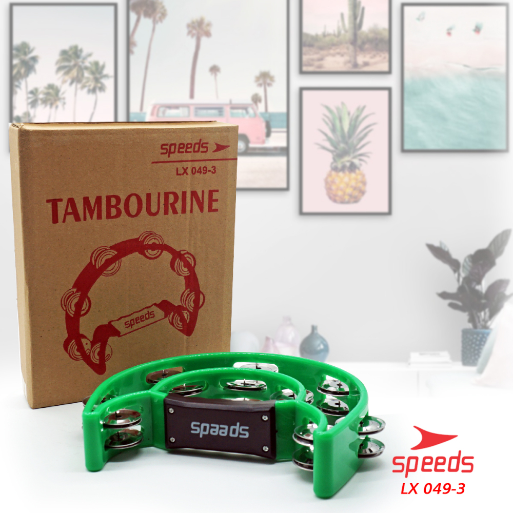 SPEEDS Alat Musik Tamborin Tambourine Double Ring Kecrekan Tambourine Tamborine 049-3