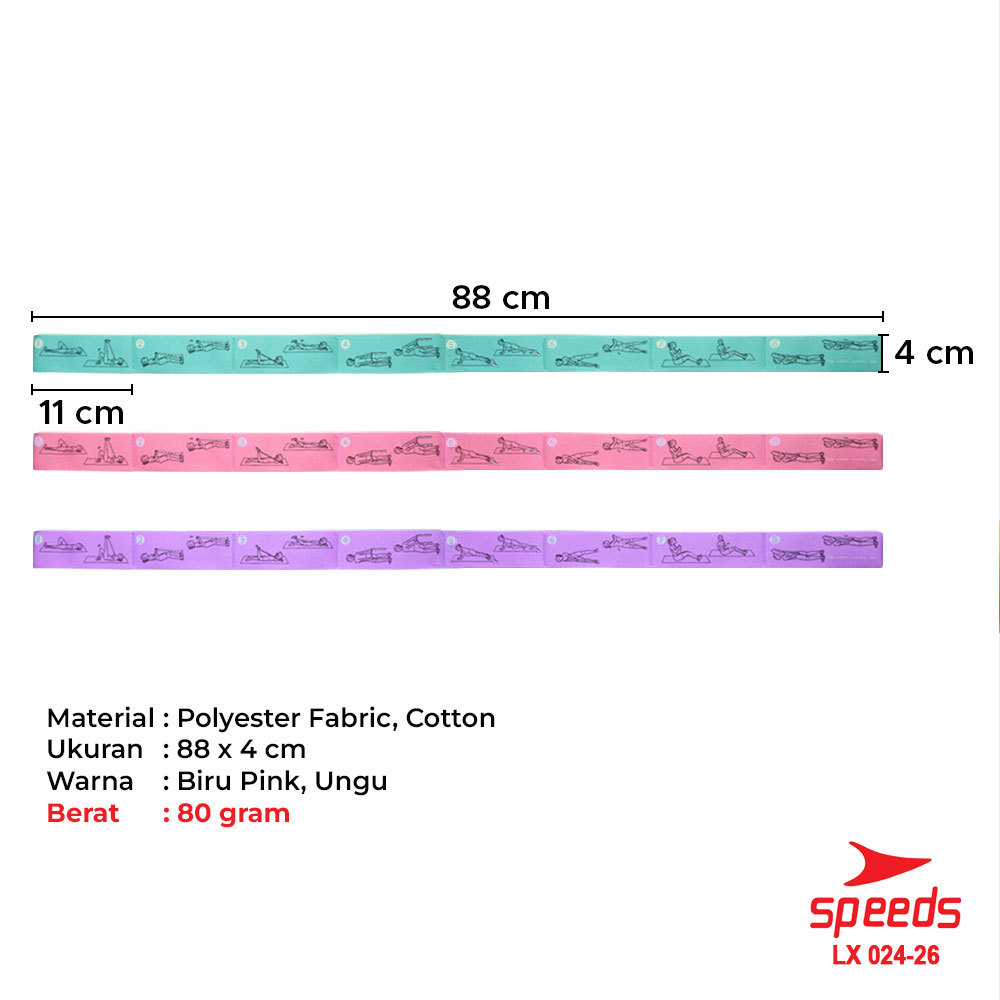 SPEEDS Yoga Strap 8 Loops Yoga Stretching Exercise Strap Woven Yoga Pilates Power Band Karet Fitness Elastis Back Band Tali 024-26