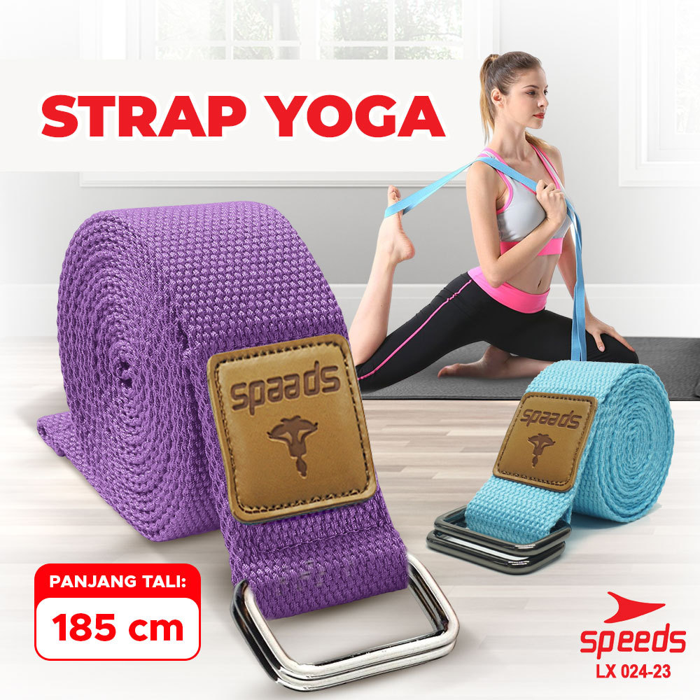 SPEEDS Yoga Strap Yoga Belt Tali Yoga Ring Yoga 185cm Stretching Strap Power Band Resistance Band Anti Slip Karet Fitness Pilates Ringan 024-23