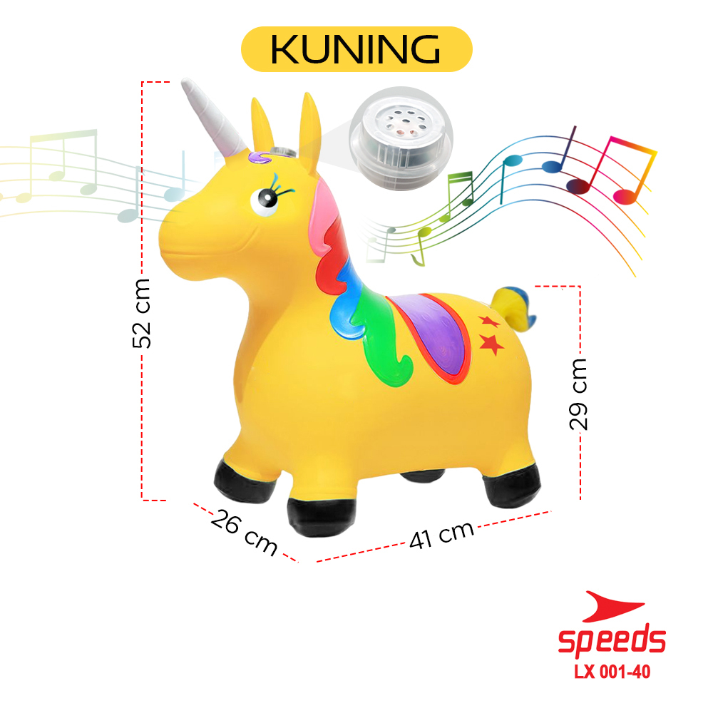 SPEEDS Mainan Tunggangan Kuda Kudaan Karet Rocking Horse Animal Jumping House 001-40