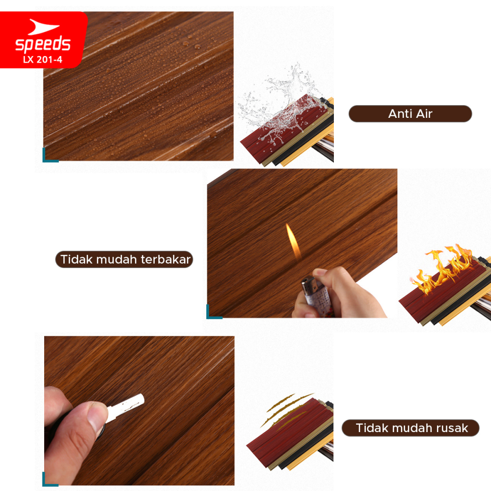 SPEDS  Wallpanel Wood Panel WPC Panel wood Wall panel 3D Dekorasi Rumah Hiasan Kayu Panel LX 201-4
