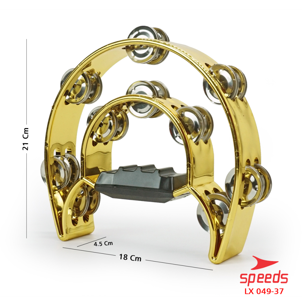 SPEEDS Alat Musik Tamborin Kecrekan Tamborine Gereja Tambourine Instrumen Double Ring 049-37