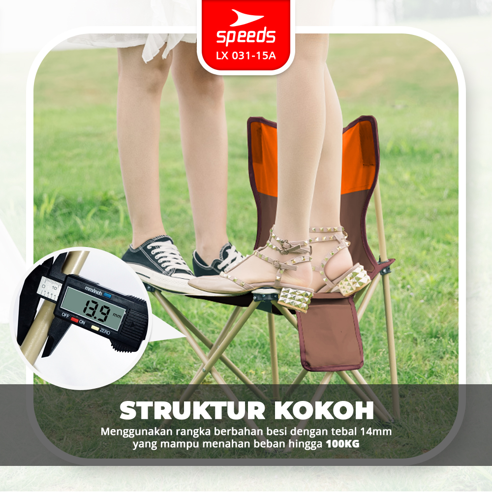 SPEEDS Kursi Lipat Kemah Outdoor Portabel Camping Folding Chair Kursi Taman LX 031-15A
