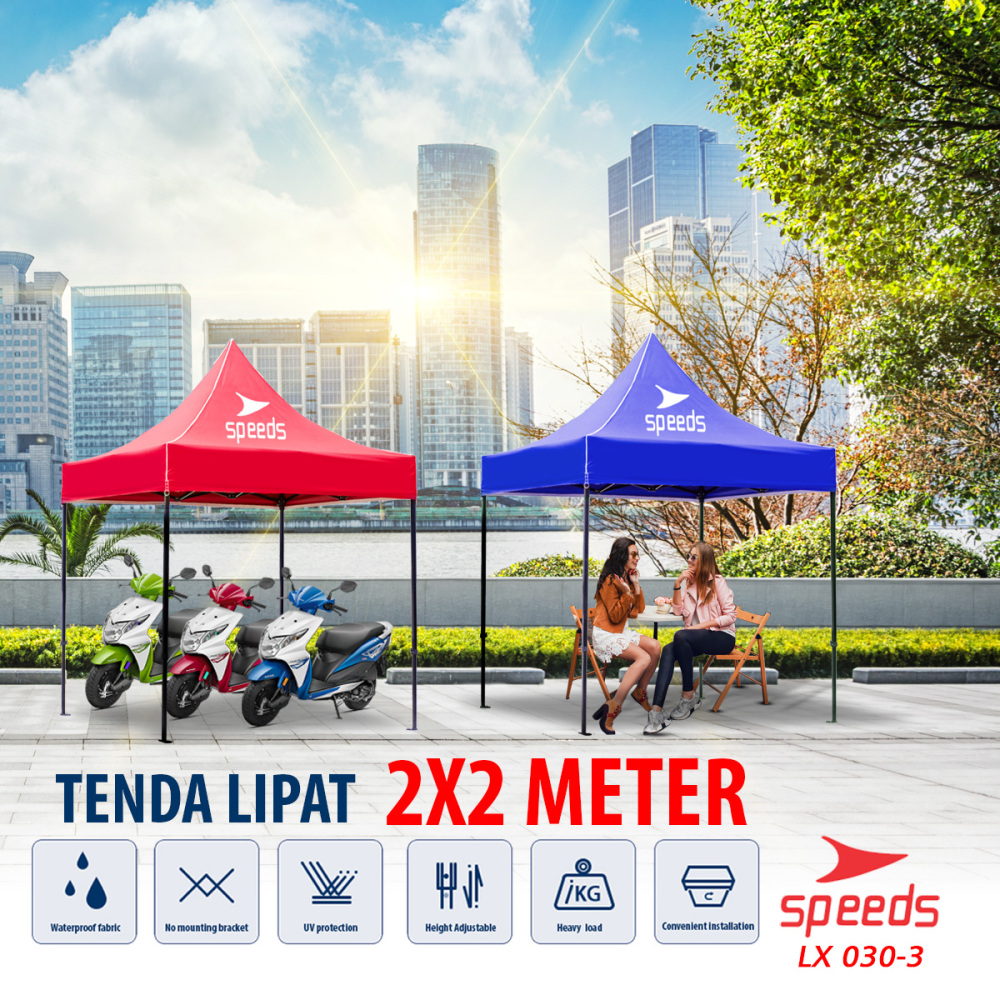 SPEEDS Tenda Lipat ( 2 X 2 M) (18KG) Tenda Bazar Pameran Tenda Gazebo Tenda Jualan Otomatis 030-3A