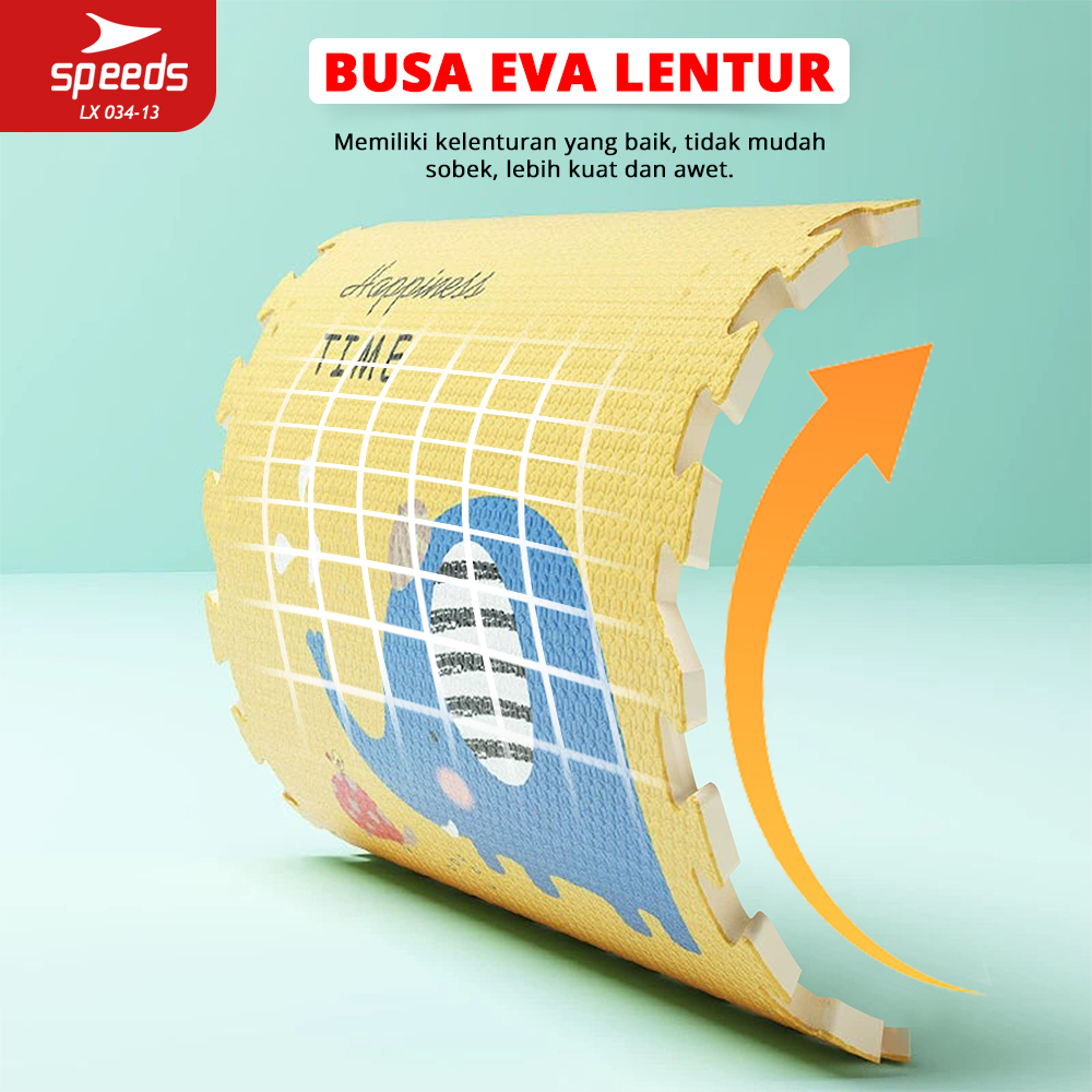 SPEEDS Evamat 30x30cm Matras Puzzle Karpet Puzzle Matras Eva Alas Lantai  Empuk Bermain Anak LX 034-13