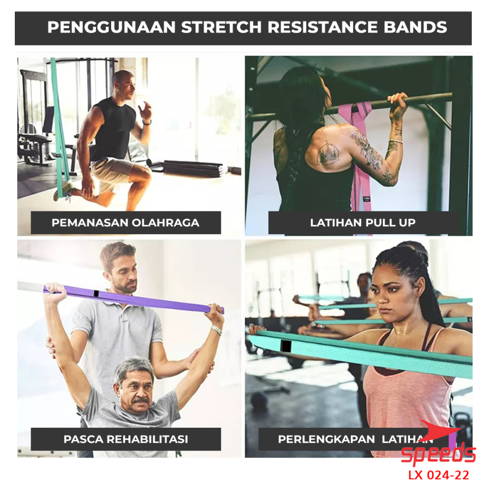 SPEEDS Hip Resistance Band Booty Band Hip Band Karet Yoga Belt Strap Stretching Power Band Karet Fitness Flexi Band 024-22