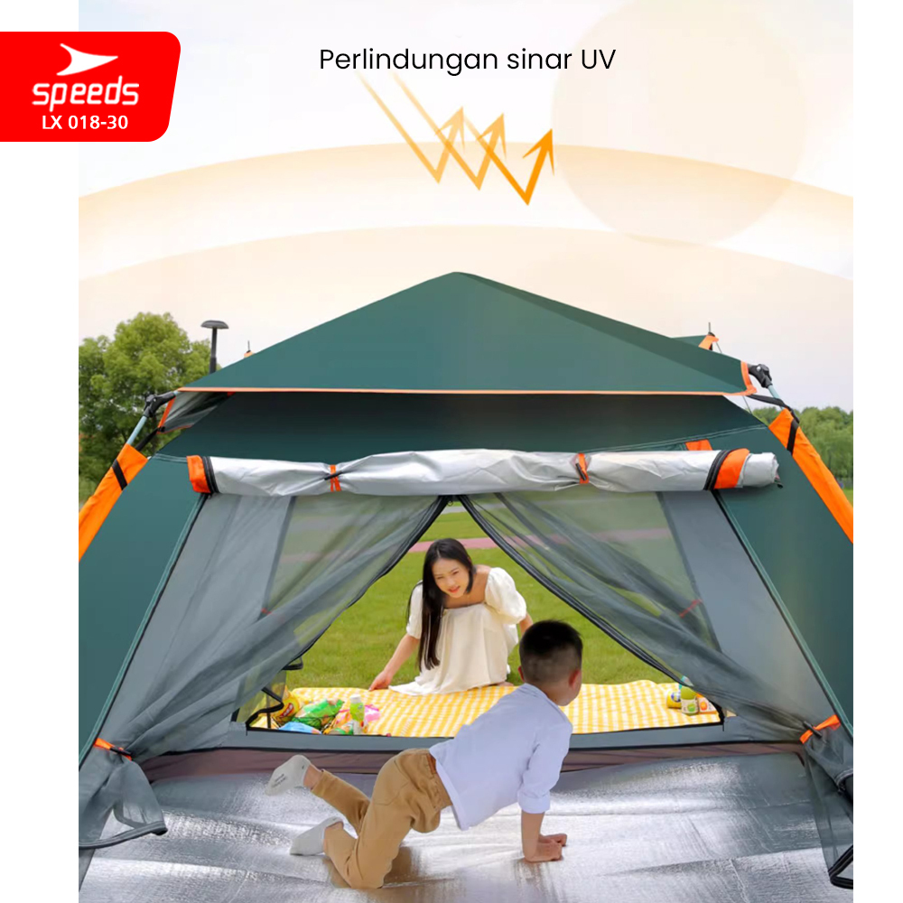 SPEEDS Tenda Camping Lipat Untuk 4-5 Orang Tenda Dome Manual Tenda Gunung Portable Waterproof 018-30
