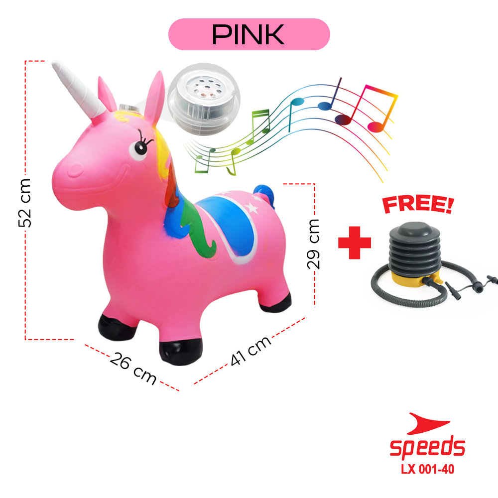 SPEEDS Mainan Tunggangan Kuda Kudaan Karet Rocking Horse Animal Jumping House 001-40