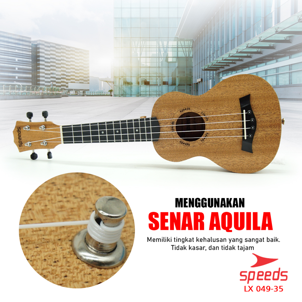 SPEEDS Ukulele 4 Senar Ukulele Soprano Ukulele 21 Inch Akustik Kualitas Premium Gitar 049-35