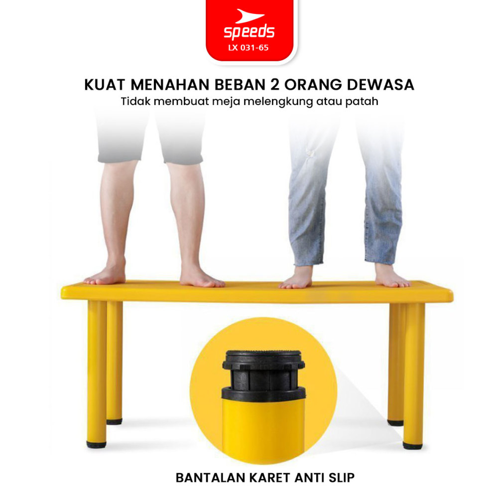 SPEEDS Meja Belajar Anak Rectangular Kids Ergonomis Kin Table Meja Persegi Panjang TK Paud Colorful Kids Table Warna Warni 031-65